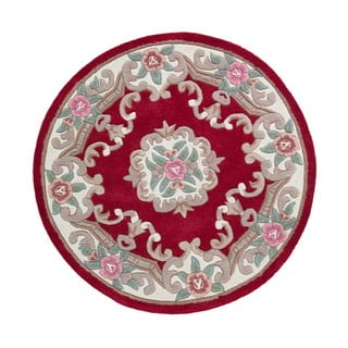 Červený vlnený koberec Flair Rugs Aubusson, ⌀ 120 cm