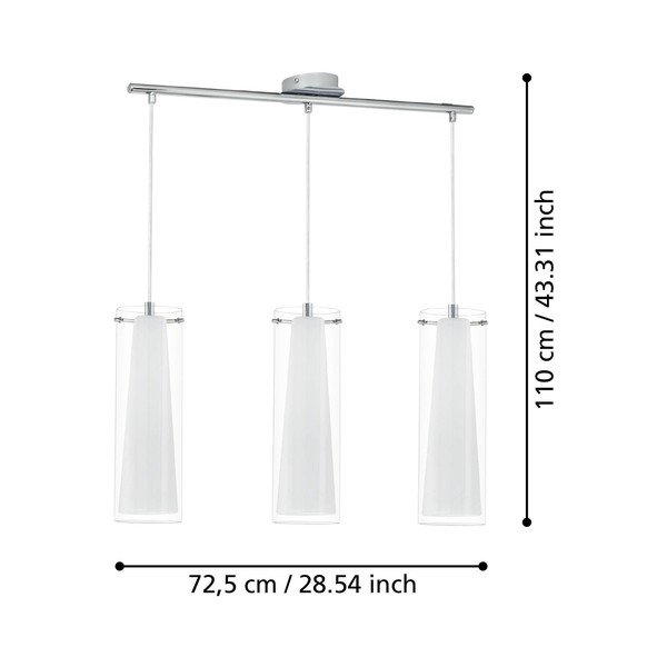 Závesné svietidlo v striebornej farbe so skleneným tienidlom PINTO – EGLO-image-2