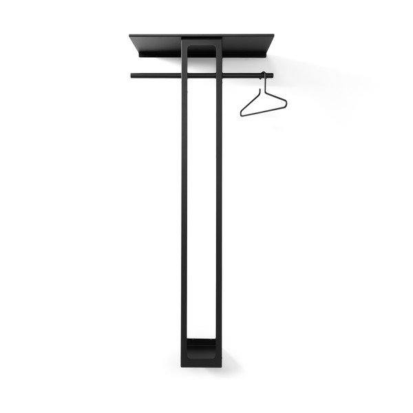 Čierny oceľový nástenný vešiak s poličkou 70 cm Luno Large – Spinder Design-image-4