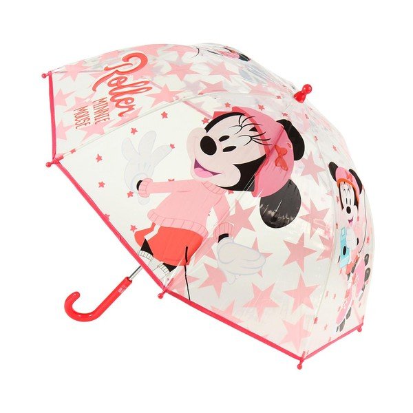Transparentný detský dáždnik Ambiance Minnie, ⌀ 71 cm