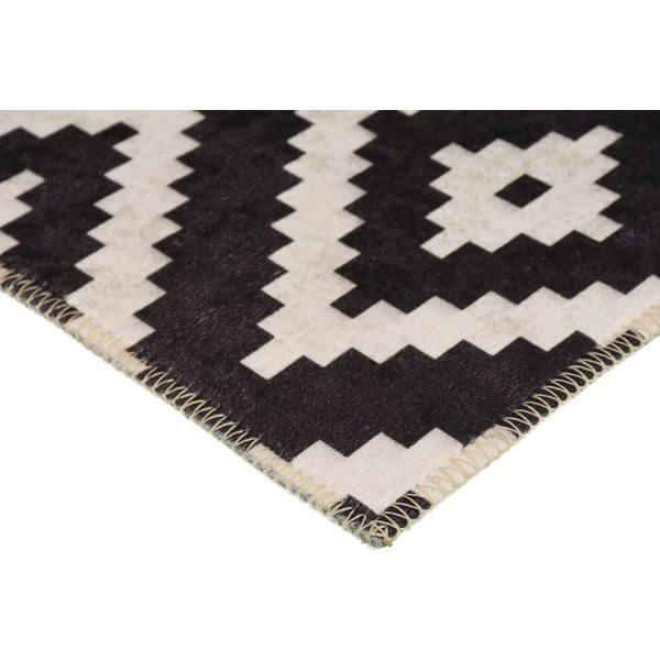 Čierny prateľný koberec behúň 200x80 cm - Vitaus-image-2