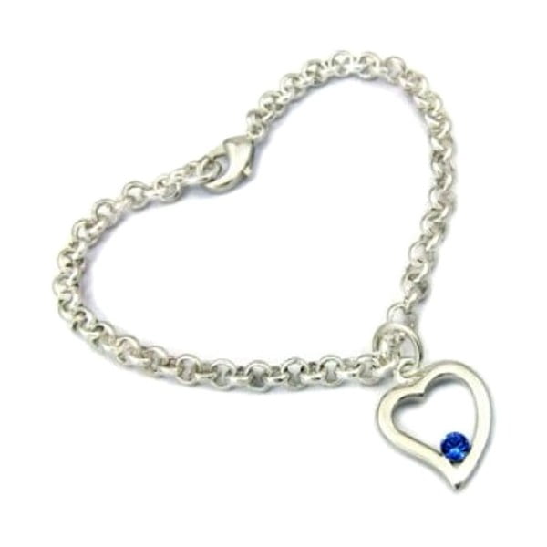 Náramok s modrými krištáľmi Swarovski Elements Crystals Heart