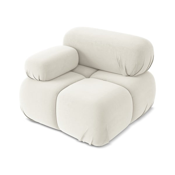 Biely zamatový modul pohovky (ľavý roh) Lokua – Makamii-image-2