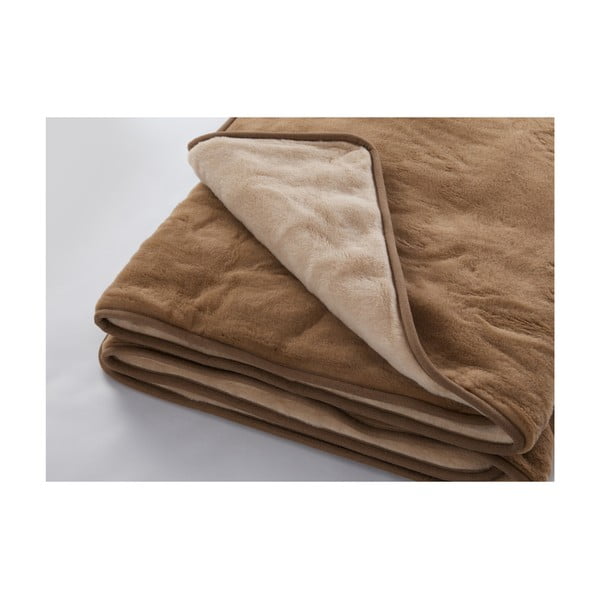 Vlnená deka Royal Dream Dark Brown, 200 x 200 cm