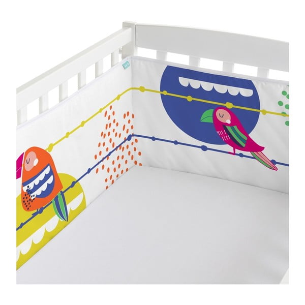 Výstelka do postieľky Moshi Moshi Pretty Parrots, 210 × 40 cm