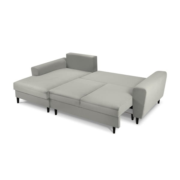 Svetlosivá menčestrová rozkladacia/s úložným priestorom rohová pohovka (ľavý roh/s leňoškou) Kyoto – Cosmopolitan Design-image-2