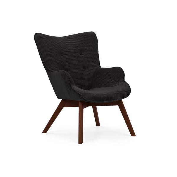 Čierne menčestrové kreslo Niko – Ropez