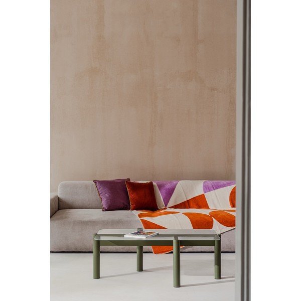 Zelený konferenčný stolík so sklenenou doskou 55x105 cm Kob – noo.ma-image-1