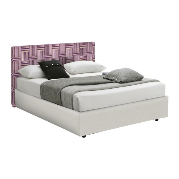 Béžovo-fialová jednolôžková posteľ s úložným priestorom 13Casa Ninfea, 120 x 190 cm