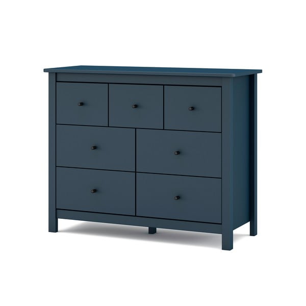 Tmavomodrá nízka komoda z borovicového dreva 110x80 cm Misti - Marckeric-image-4