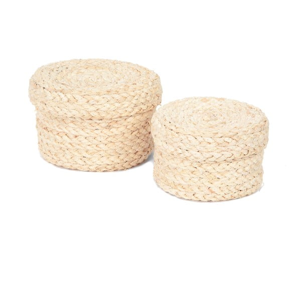 Súprava 2 úložných košíkov z kukuričného lana Compactor-image-2