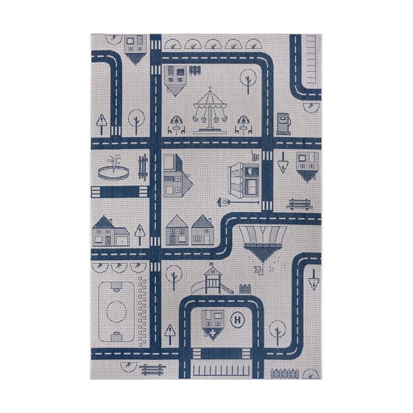 Modrý detský koberec Ragami City, 80 x 150 cm