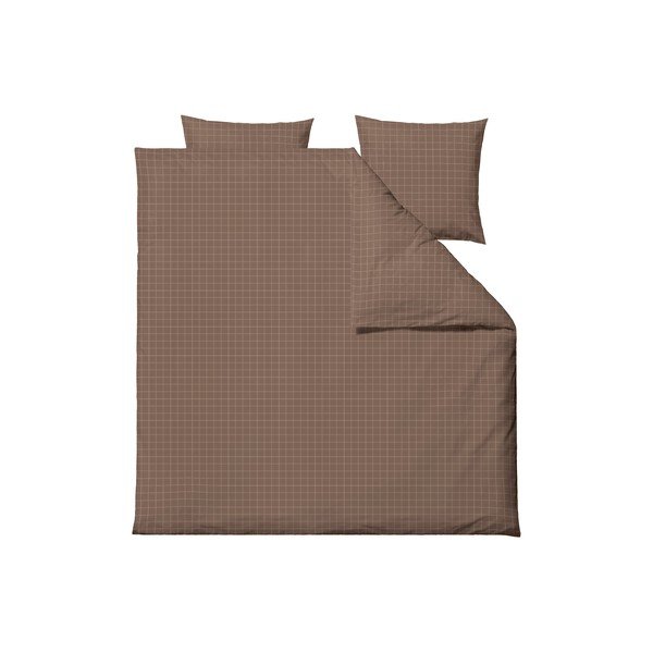 Hnedé damaškové predĺžené obliečky na dvojlôžko 200x220 cm Clear – Södahl-image-1