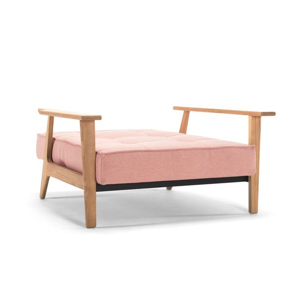 Svetloružové rozkladacie kreslo s opierkami Innovation Splitback Frej-image-3