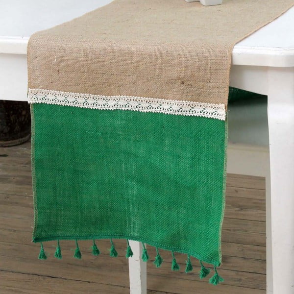 Behúň na stôl Mode, 40 x 150 cm, zelený pruh
