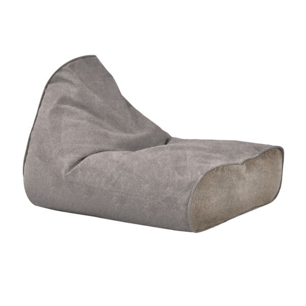Väčší sivý sedací vak s pieskovým detailom Poufomania Sunset