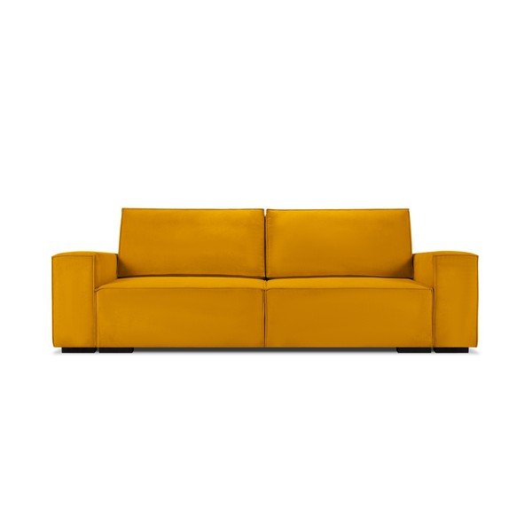 Žltá menčestrová rozkladacia pohovka Mazzini Sofas Azalea-image-2