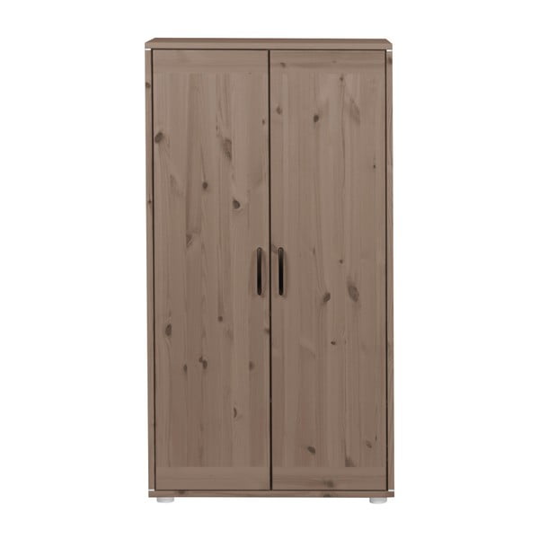 Hnedá detská šatníková skriňa z borovicového dreva Flexa Classic, výška 133 cm-image-1