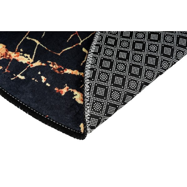 Súprava 2 čiernych oválnych kúpeľňových predložiek Foutastic Gold Marble-image-4