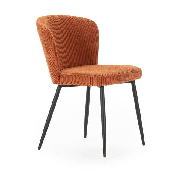 Oranžové menčestrové jedálenské stoličky v súprave 4 ks Megan – Marckeric