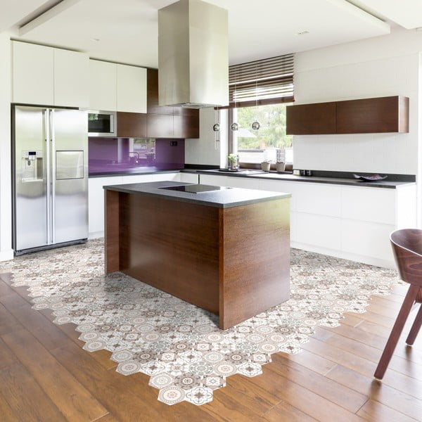 Sada 10 samolepiek na podlahu Ambiance Floor Stickers Hexagons Cornalina, 40 × 90 cm-image-2