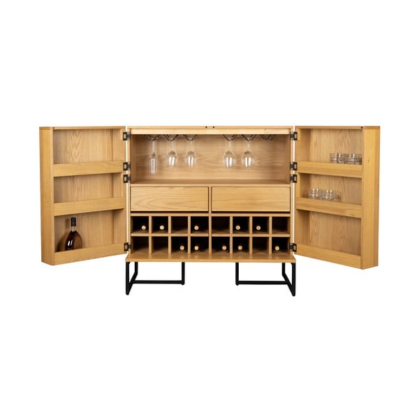 Vinotéka v dekore duba na 24 fliaš, 100x100 cm Class - Dutchbone-image-2