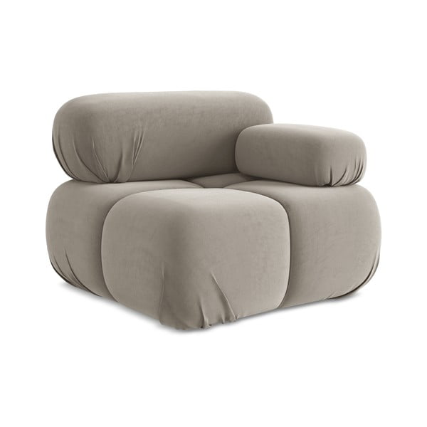 Béžový zamatový modul pohovky (pravý roh) Lokua – Makamii-image-1