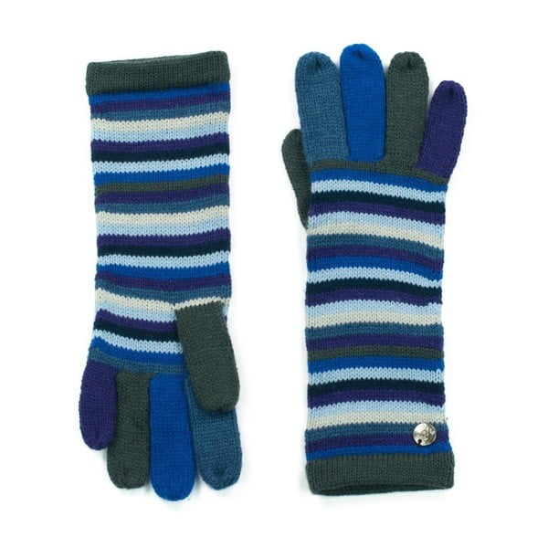 Modré pruhované rukavice Bella