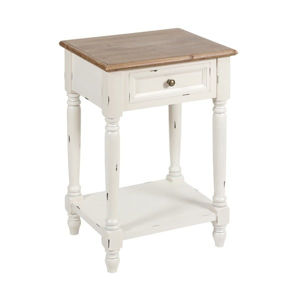 Biely nočný stolík z dreva paulovnia Santiago Pons Lauren
