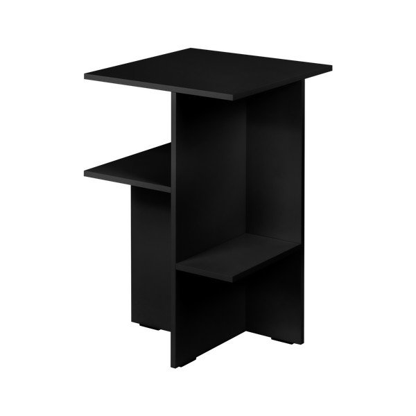 Čierny nočný stolík s poličkami Atik – noo.ma