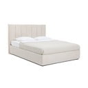 Béžová čalúnená dvojlôžková posteľ s úložným priestorom s roštom 160x200 cm Thessa Bold Line – Bonami Selection