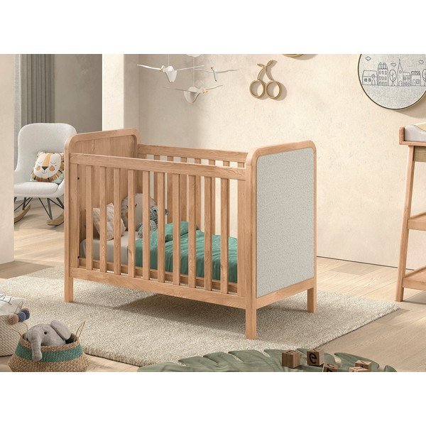 Postieľka s nastaviteľnou výškou 60x120 cm v prírodnej farbe Woods – Vipack-image-1