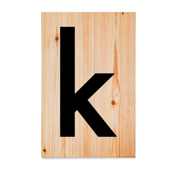 Drevená ceduľa Letters K