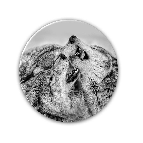 Nástenná dekorácia Styler Glas Ringart Wolves, ø 70 cm-image-1