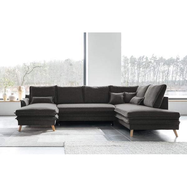 Tmavosivá rozkladacia rohová pohovka (pravý roh/do tvaru "U") Charming Charlie – Miuform-image-1