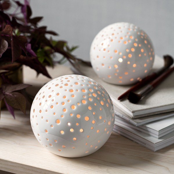 Biely vianočný svietnik z kostného porcelánu Kähler Design Nobili, ⌀ 12 cm-image-1