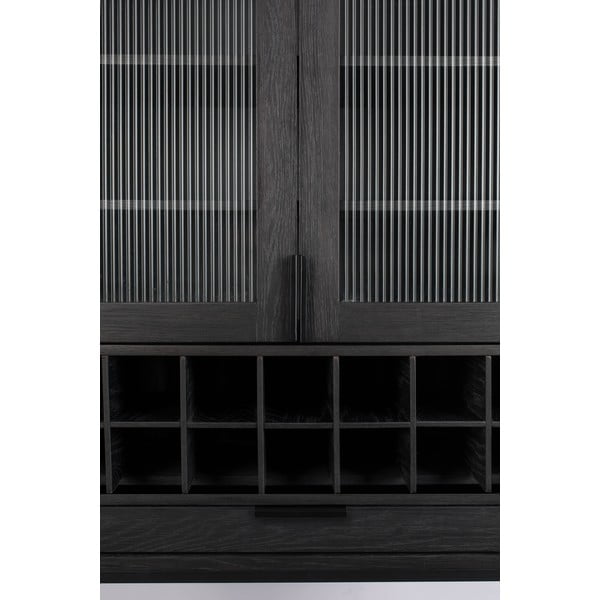 Čierna vinotéka z dubového dreva pre 20 fliaš, 89x181 cm Travis – Zuiver-image-3