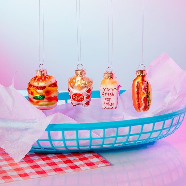 Sklenené vianočné ozdoby v súprave 4 ks Fast Food – Sass & Belle-image-1