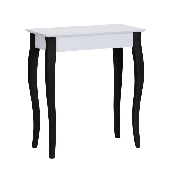 Biely konzolový stolík s čiernymi nohami Ragaba Lilo, šírka 65 cm