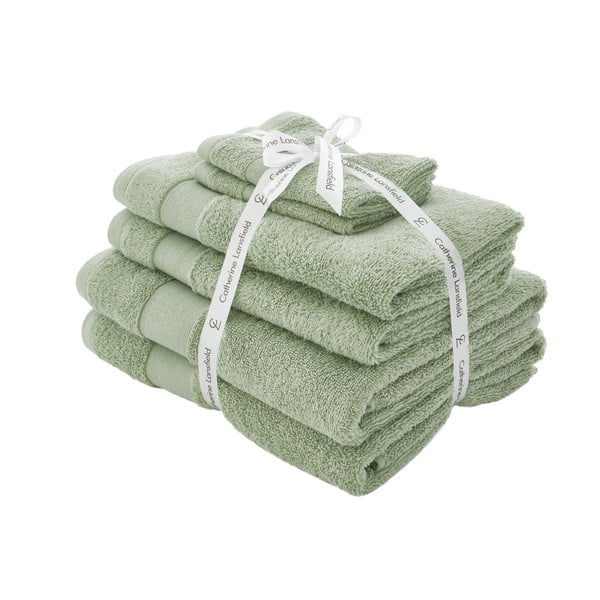 Zelené froté bavlnené uteráky a osušky v súprave 6 ks Anti–Bacterial – Catherine Lansfield