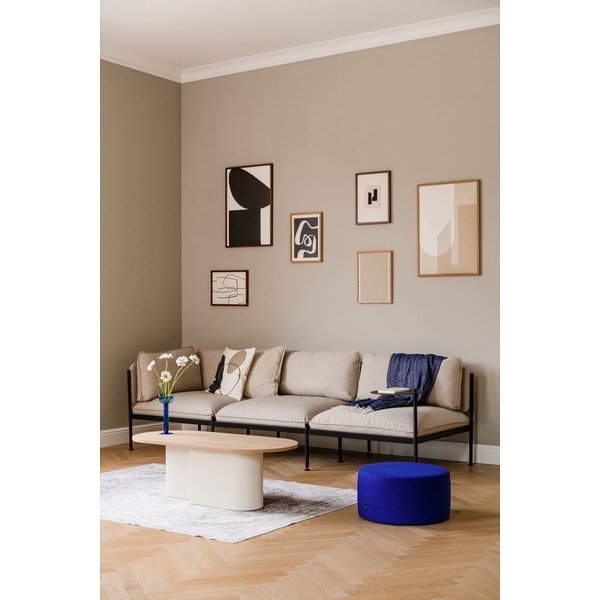 Béžový konferenčný stolík s doskou v dubovom dekore 50x115 cm Looi – noo.ma-image-4