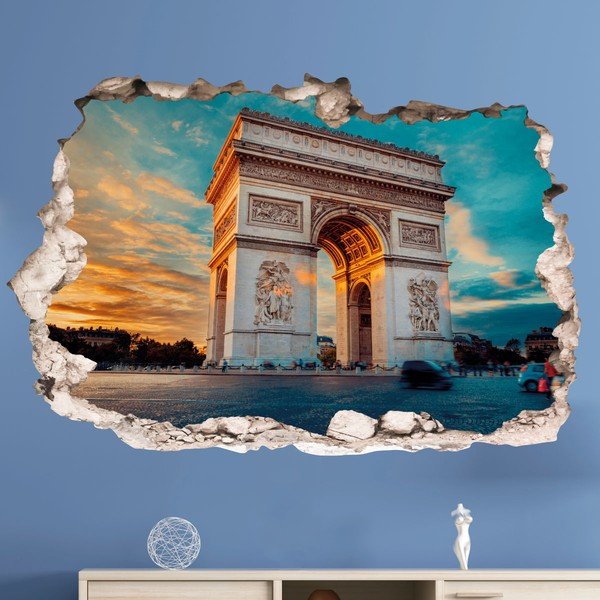 3D samolepka na stenu Ambiance Arc de Triomphe in Paris-image-1