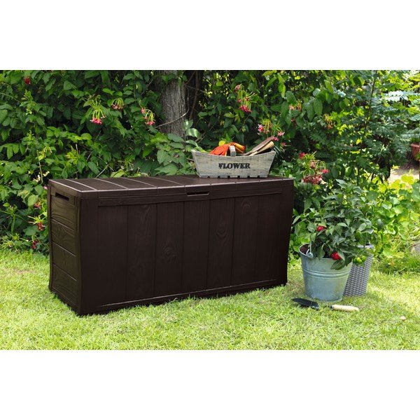 Tmavohnedý plastový záhradný úložný box Sherwood – Keter-image-1
