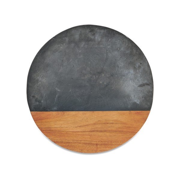 Krájacia kruhová doska z bridlice a akáciového dreva Nkuku Fala, ø 40 cm