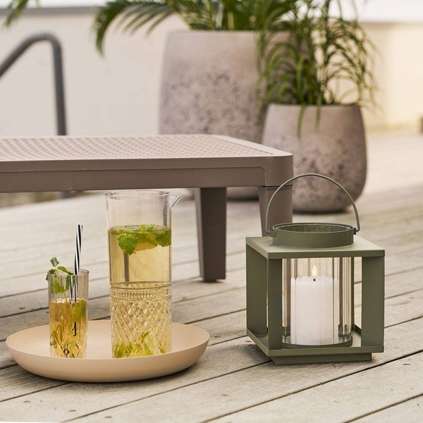 Kovový/sklenený lampáš (výška  20,5 cm) Lohals – House Nordic-image-1