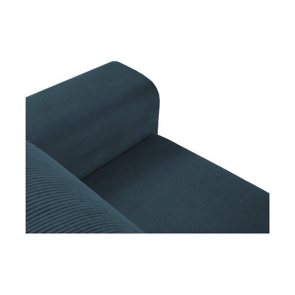 Tmavomodrá menčestrová rozkladacia rohová pohovka Micadoni Home Moghan, ľavý roh-image-1