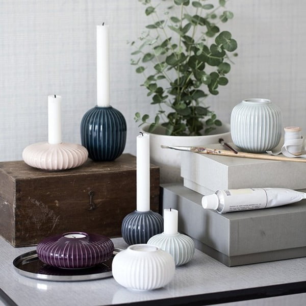 Biely porcelánový svietnik na čajové sviečky Kähler Design Hammershoi, ⌀ 10 cm-image-1