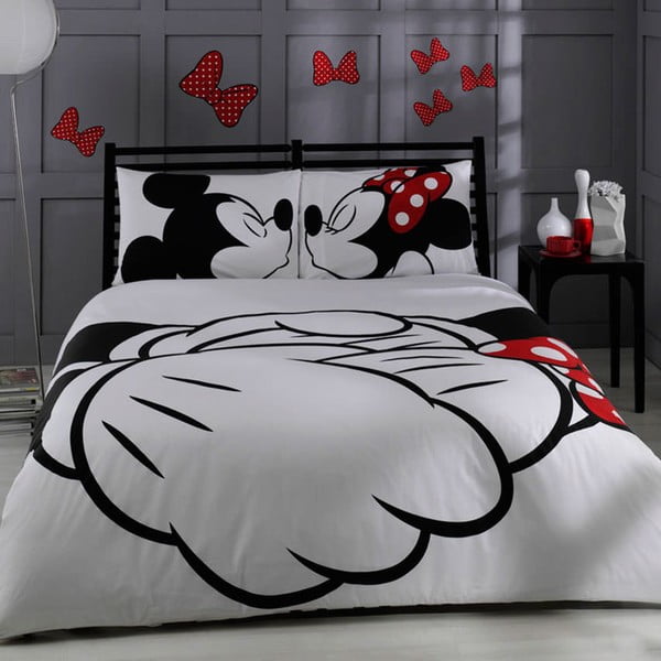 Bavlnené obliečky s plachtou na dvojlôžko TAC Mickey, 200 × 220 cm