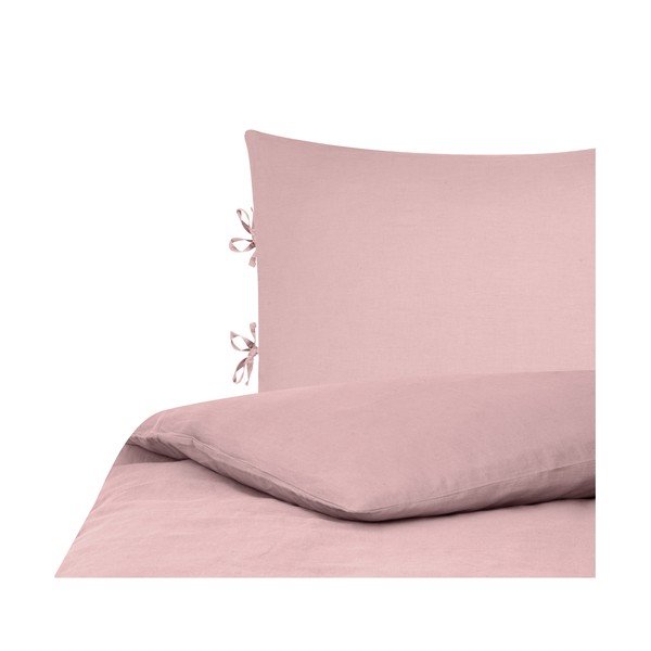 Ružové ľanové obliečky na jednolôžko Port Maine Indica, 135 x 200 cm-image-2