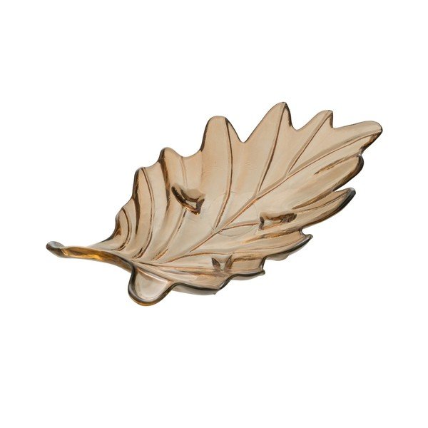 Sklenená dekoratívna tácka 19,5x35 cm Leaf – Ixia